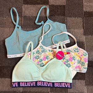 Tween training bras set of 3 size M